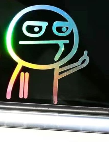 Middle Finger Funny Reflective Vinyl Car Sticker Bike Bicycle Decal Styling Decor Exterior Accessories