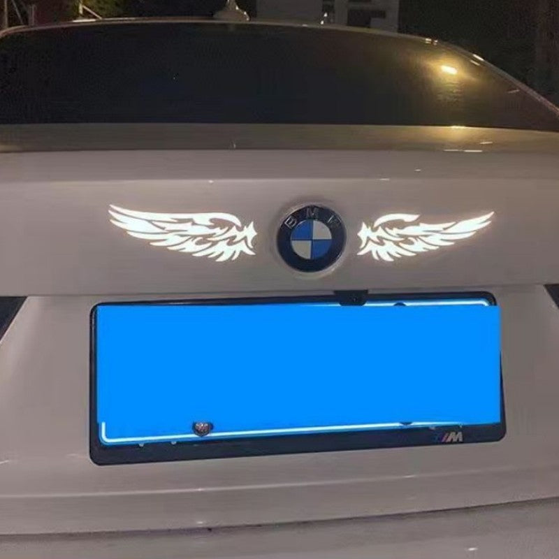 Car Stickers Angel Wings Pattern Outdoor Reflective Car Motorcycle Body Decals Window Scratch Stickers