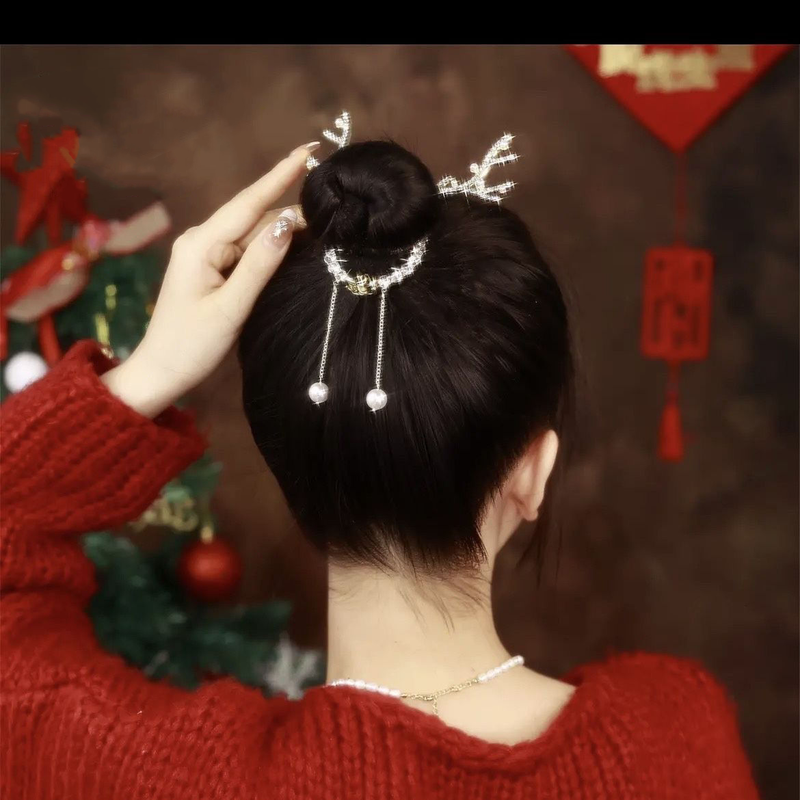 Fashion Alloy Hair Clips for Woman Girls  Metal Hairband Christmas Antlers Hairgrip Barrettes Hair Accessories