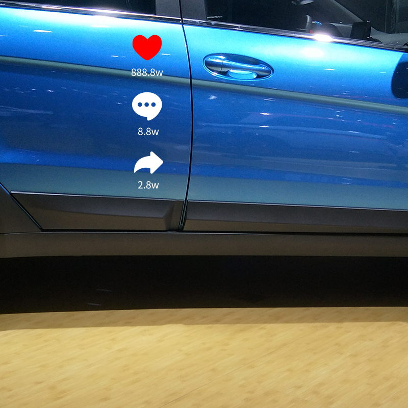 Auto Car Sticker Reflective TikTok Funny Red Heart Windshield Marks Car Accessories