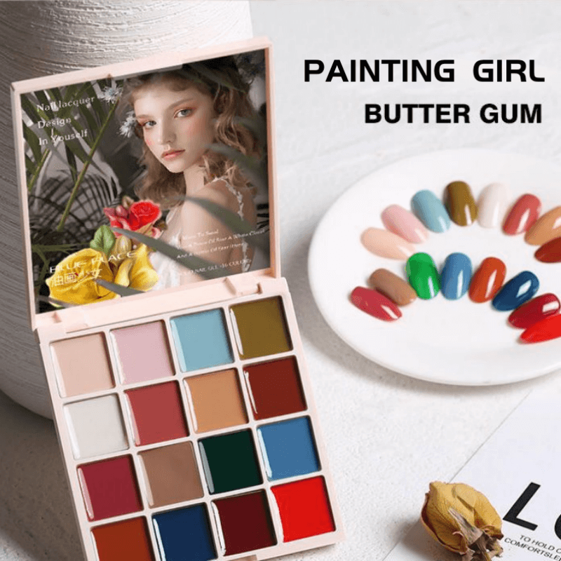 2023 New Solid 16 Color Nail Polish Glue Cans Cream-gel Manicures