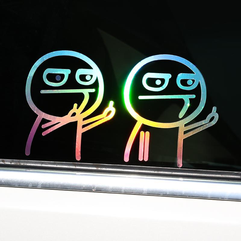 DF Funny Reflective Vinyl Car Sticker Bike Bicycle Decal Styling Decor Exterior Accessories