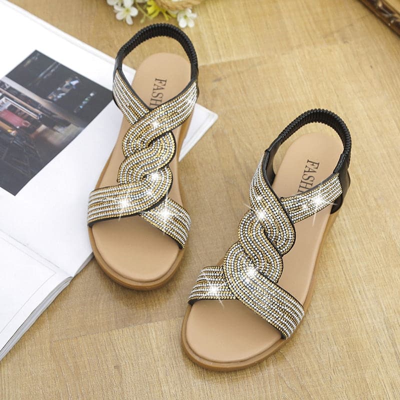 Casual Platform Heel Sandals 2023 Summer Comfortable Trend New Fashion Rhinestone Women's Shoes women's sandals