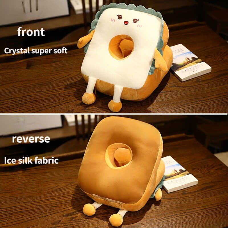 Cartoon Ice Silk Double-hole Nap Pillow With Hole Breathable Office Lunch Break Artifact Multi-functional Four-season Universal