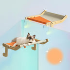 Hot Selling Hammock Sturdy Cat Window Perch Wooden Assembly Hanging Bed Cotton Canvas Easy Washable Multi-Ply Plywood  Pets Bed