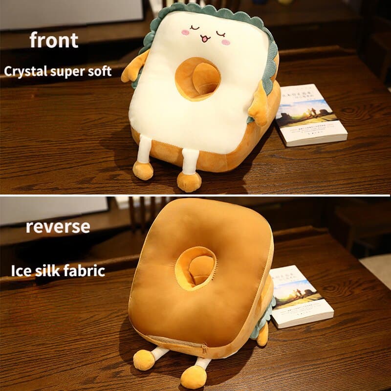 Cartoon Ice Silk Double-hole Nap Pillow With Hole Breathable Office Lunch Break Artifact Multi-functional Four-season Universal