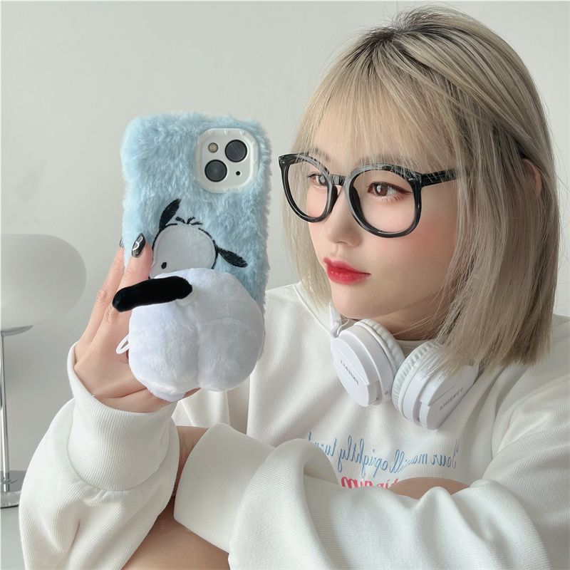 3D Plush Phone Case for Iphone 14 Cartoon Warm Plushies Smartphone Covers Cute Girls Children Gifts