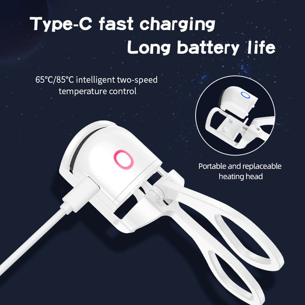 Electric Heated Eyelash Curler USB Charging Eyelashes Curls Eyelash Curler Safe Intelligence Anti-Scald for Woman Cosmetics