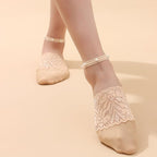 Women Socks Breathable Short Socks Thin Boat Focks Pearl Floral Focks Lace Ankle Socks For Spring New High Quality For Girls