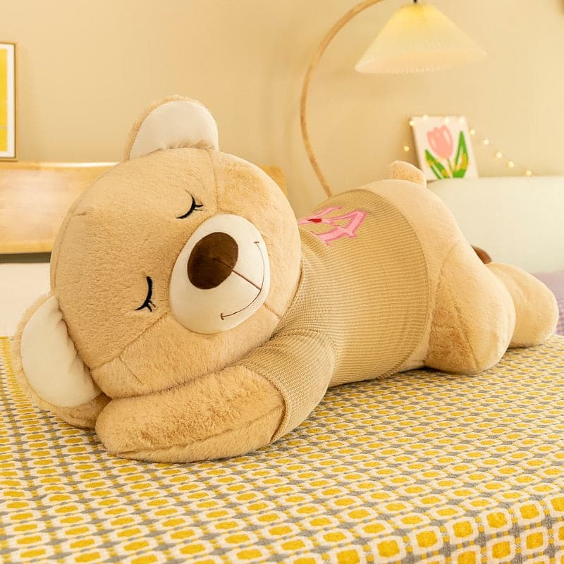 New Love Pink Bear Doll Brown Cute Plush Toy Children's Room Decorations Girls Festival Large Doll Gift