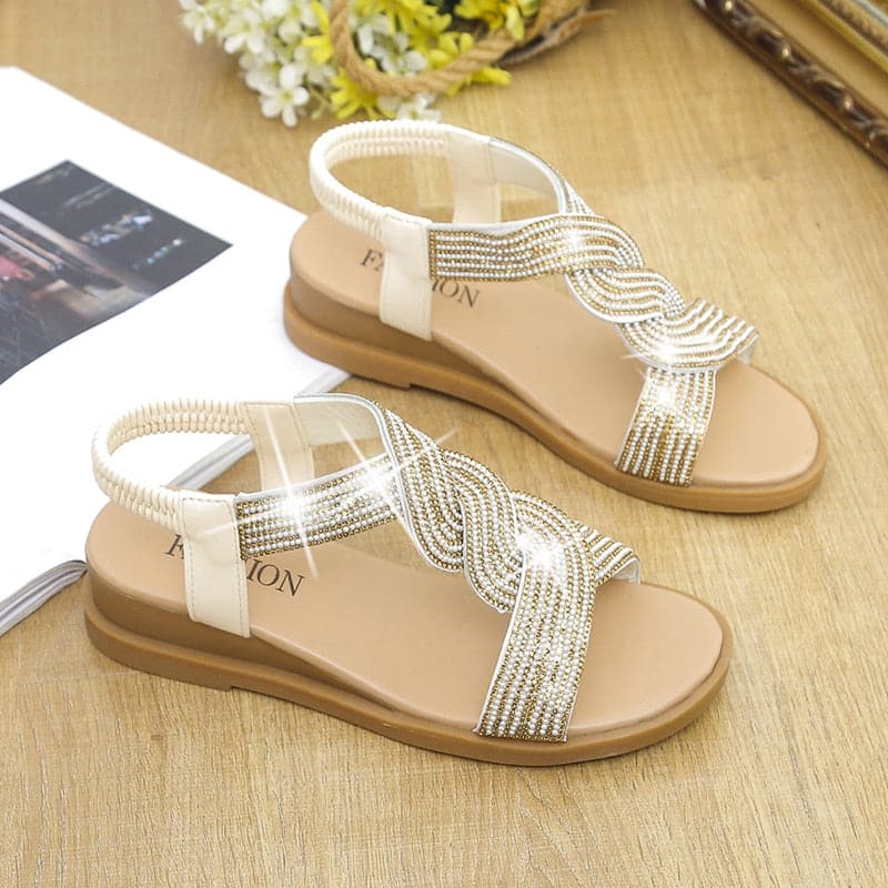 Casual Platform Heel Sandals 2023 Summer Comfortable Trend New Fashion Rhinestone Women's Shoes women's sandals