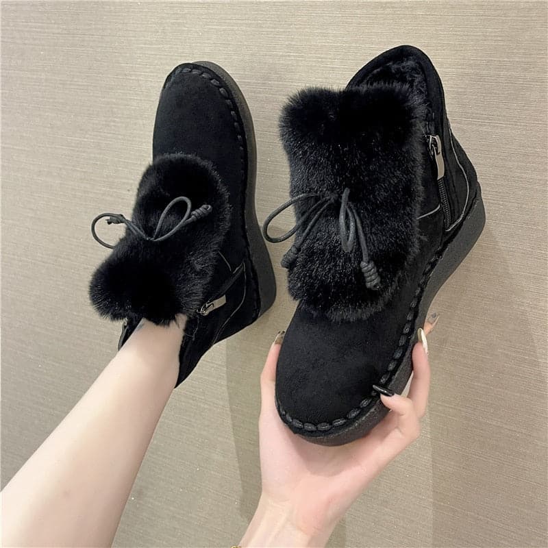 Winter Women Fashion Snow Boots Plush Platform Boots Chunky Ankle Boots Brand Woman Shoes Padded Boots Comfortable Footwear