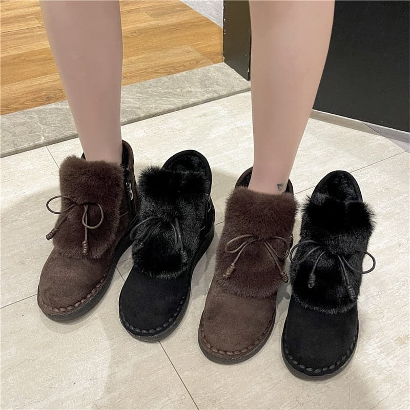 Winter Women Fashion Snow Boots Plush Platform Boots Chunky Ankle Boots Brand Woman Shoes Padded Boots Comfortable Footwear