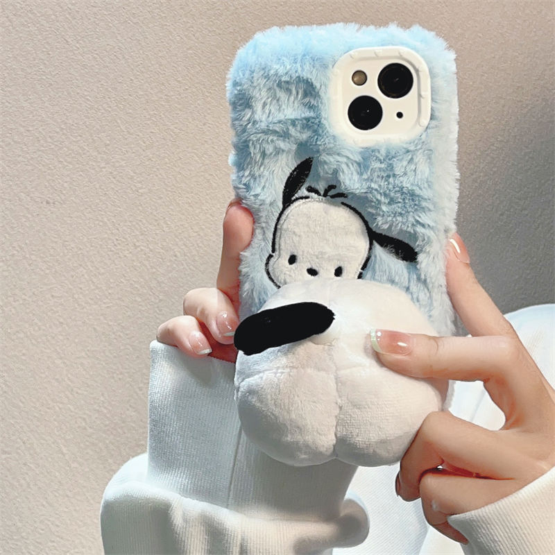 3D Plush Phone Case for Iphone 14 Cartoon Warm Plushies Smartphone Covers Cute Girls Children Gifts