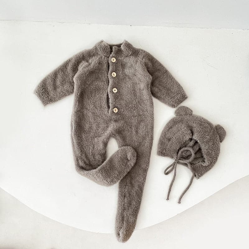 TK Baby Boys Girls Winter Bear Clothes Warm Baby Romper with Hat Cute Sweet Jumpsuit Cute Sweet Lovely Baby Outfit