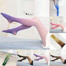 Women Tights Gradient Candy Colorful Pantyhose With Print Tights Female Stockings Pantys Winter Warm Tights Medias