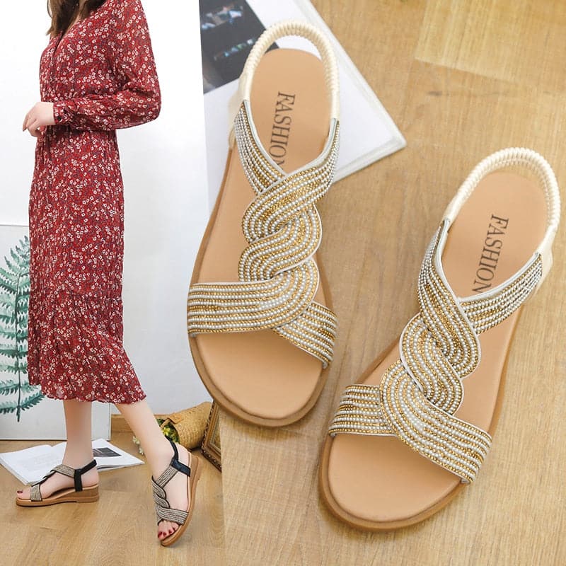 Casual Platform Heel Sandals 2023 Summer Comfortable Trend New Fashion Rhinestone Women's Shoes women's sandals