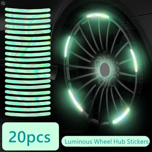 Auto Wheel Hub Reflective Colorful Luminous Tire Anti-collision Personalized Creative Motorcycle Electric Car Stickers