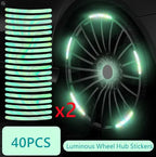 Luminous Tire Anti-collision Sticker Auto Wheel Hub Reflective Colorful Personalized Creative Motorcycle Electric Car Stickers