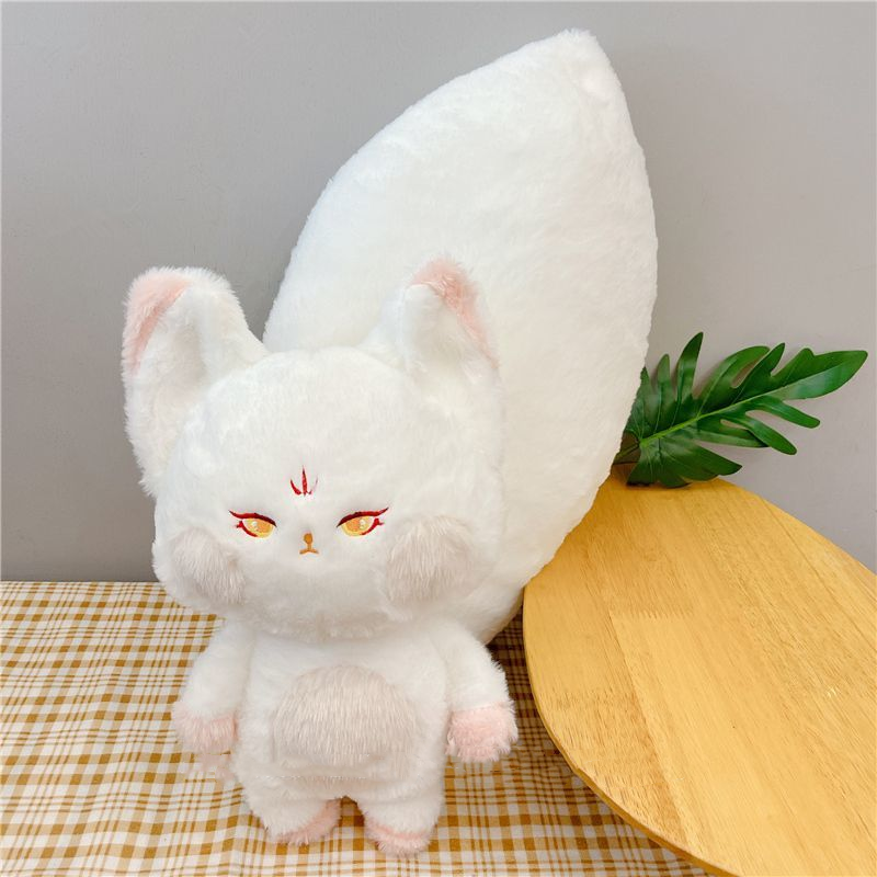 Cute Fox Tail Plush Toy Cute Cartoon Animal Fox Stuffed Doll Girls Lover Valentine's Gift Sofa Decor Pillows