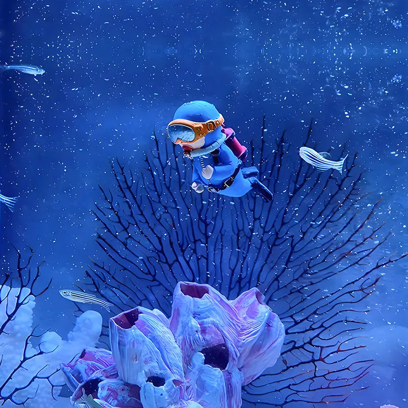 Fish Tank Landscaping Ornament Floating Diver