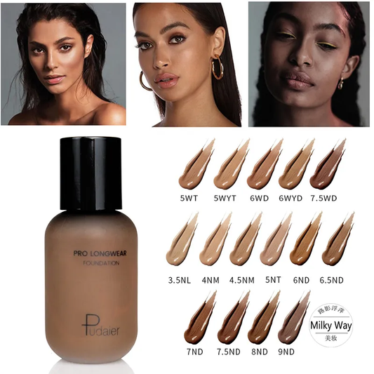 Dark Skin Liquid Foundation Cream For Face Concealer Matte Female Makeup Base Waterproof Long Lasting Facial Cosmetics