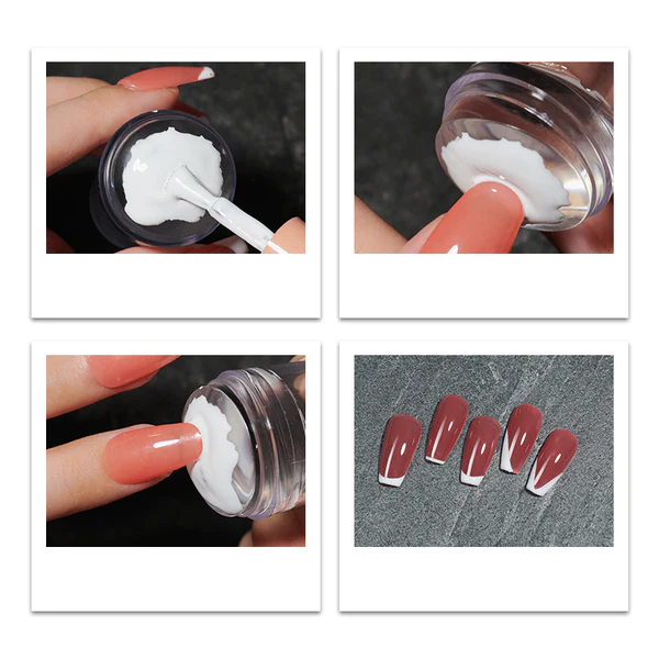 Transparent Nail Stamper with Scraper 2pcs Jelly Silicone Stamp