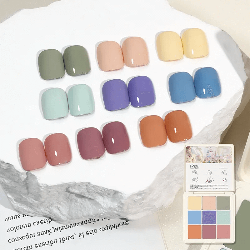 9 Colors Solid Nail Glue Polish 2023 New Cream Glue