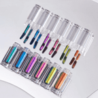 Small Tube Liquid Type Mirror Chrome Powder with Brush Professional Nail Art Decor Manicure Nail Glitter Pigment