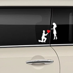 Love Proposal Car Sticker Couples Express Creative Personality Sticker Body Scratches Cover Rear Glass Decoration