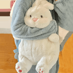 Cute Lazy White Rabbit Hug Pillow Bunny Plush Toy Sleeping Doll Gift
