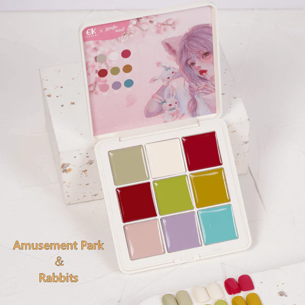 Ek Palette Series Nine Palace Grid Solid Nail Polish Glue Plate