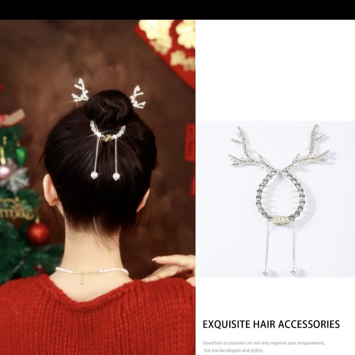 Fashion Alloy Hair Clips for Woman Girls  Metal Hairband Christmas Antlers Hairgrip Barrettes Hair Accessories