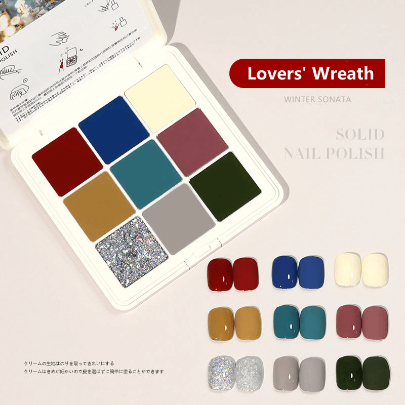 9 Colors Solid Nail Glue Polish 2023 New Cream Glue