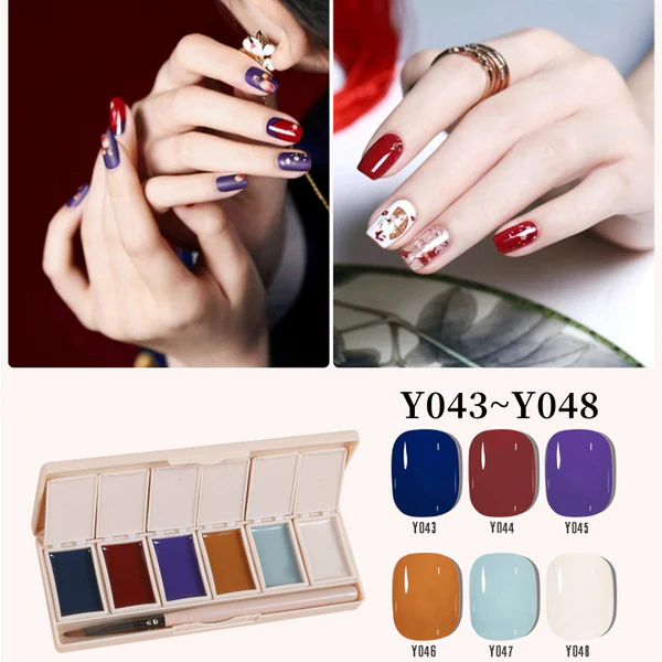Six-Color Solid Pudding Cream Nail Gel Polish Quick Drying Solid Glue Painting Nail Varnish Solid Uv Gel Diy Nail Kit