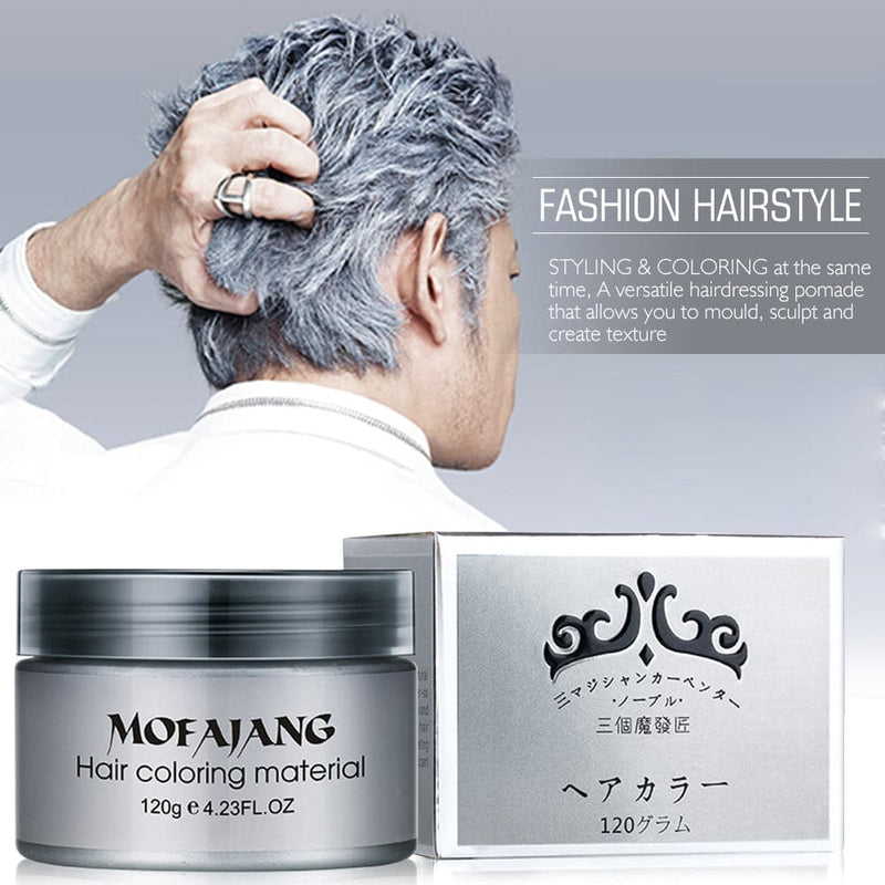 TikTok Color Hair Wax Dye Styling Pomade Silver Grandma Grey Disposable Hair Strong Gel Cream Hair Dye for Women Men
