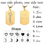 Stainless Steel Personalized Engraved Necklace Custom Photo Name Pendant Necklaces For Children Birthday Gift