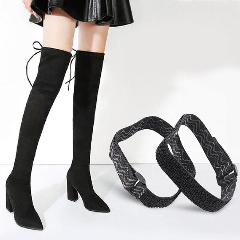 2Pcs Boots Belt Strap Women Fixing Shoes Anti Fall Accessories Elastic Adjustable Inside Non Slip Adhesive Tape Elastic Cord