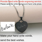 Customized Necklaces Engrave Photo Name Necklace Stainless Steel Heart Pendant Chain Necklace Jewelry For Women ID Tag
