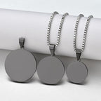 Personalized Engraved Jewelry ID Tag Necklaces Engrave Photo Name Necklace Round Keepsake For Women Lover Pet Gift