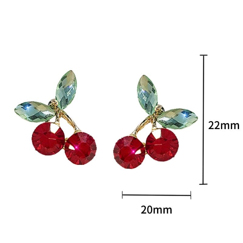 New European and American Fruit Fashion Long Ear Nail Temperament Cherry Cherry Earrings Lady Earrings