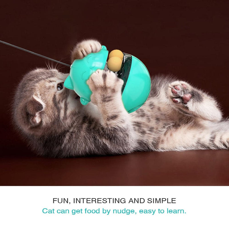 Funny Tumbler Cat Toy With Cat Stick Treat Leaking Toy for Cats Kitten Self-Playing Puzzle Interactive Cat Toys Pet Products