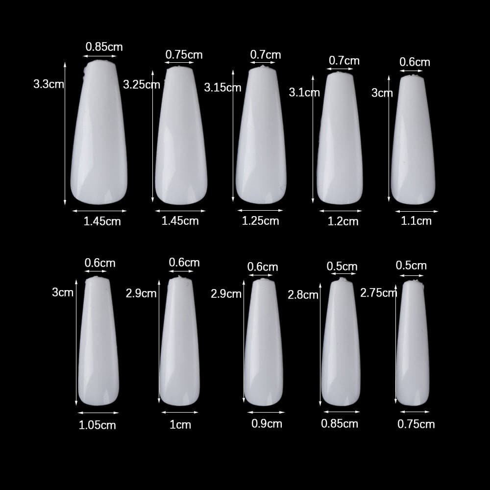 100Pcs/box Full Cover Fake Nail Artificial Press on Long Ballerina False Coffin Nails Art Tips Manicure Tool