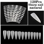 100Pcs/box Full Cover Fake Nail Artificial Press on Long Ballerina False Coffin Nails Art Tips Manicure Tool