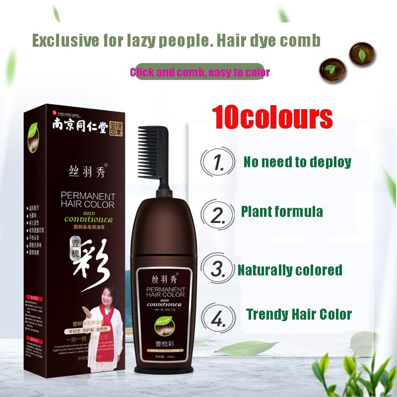 Hair Dye Color Shampoo Beauty Nourishes Long Lasting Care for Men Women Home Salon With Comb