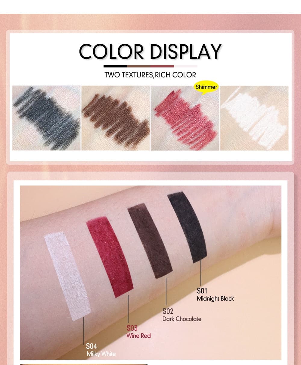 Long-lasting Gel Eyeliner Pencil Waterproof Easy To Wear Black White Color Eyeliner Pen Eye Makeup Eye Liner
