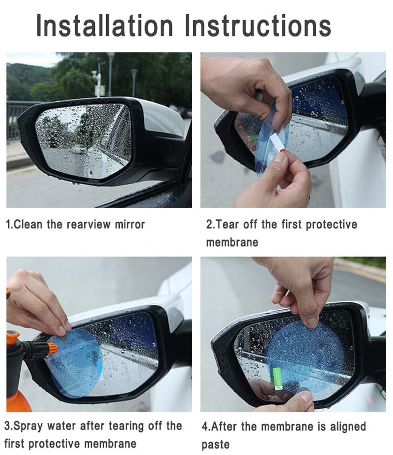 2/4Pcs Car Side Rearview Mirror Waterproof Anti-Fog Film Side Window Glass Film Can Protect Your Vision Driving on Rainy Days