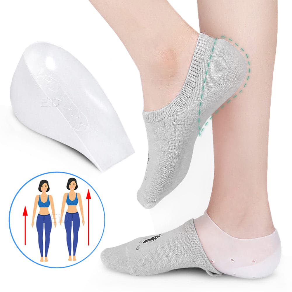 Invisible Height Increase Silicone Socks Gel Heel Pads Orthopedic Arch Support Heel Cushion Soles Insole Foot Massage Unisex