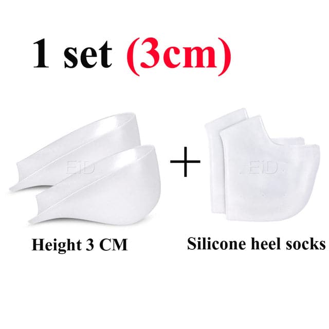 Invisible Height Increase Silicone Socks Gel Heel Pads Orthopedic Arch Support Heel Cushion Soles Insole Foot Massage Unisex