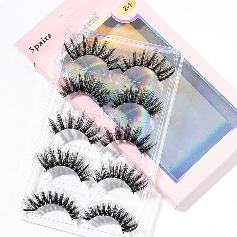 New 15-25mm 3D Faux Mink Hair Cross False Eyelashes 5/10 Pairs Long Eye Lashes Handmade Thick Makeup Beauty Extension Tools